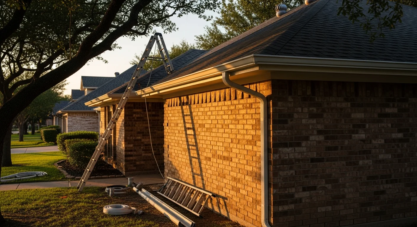 New gutters installed on residential home