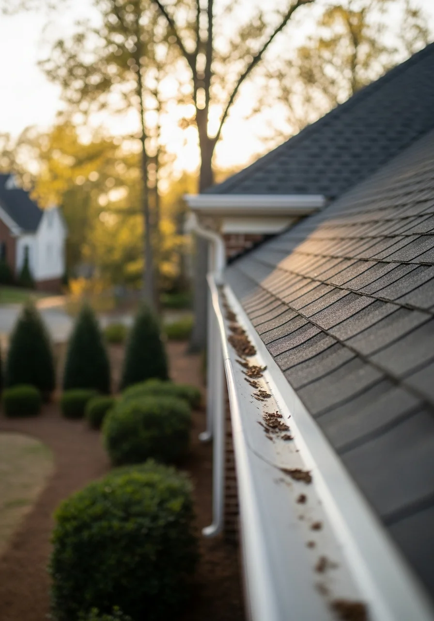 Close-up of a Charlotte home exterior showing contemporary construction style with landscaping and residential setting.